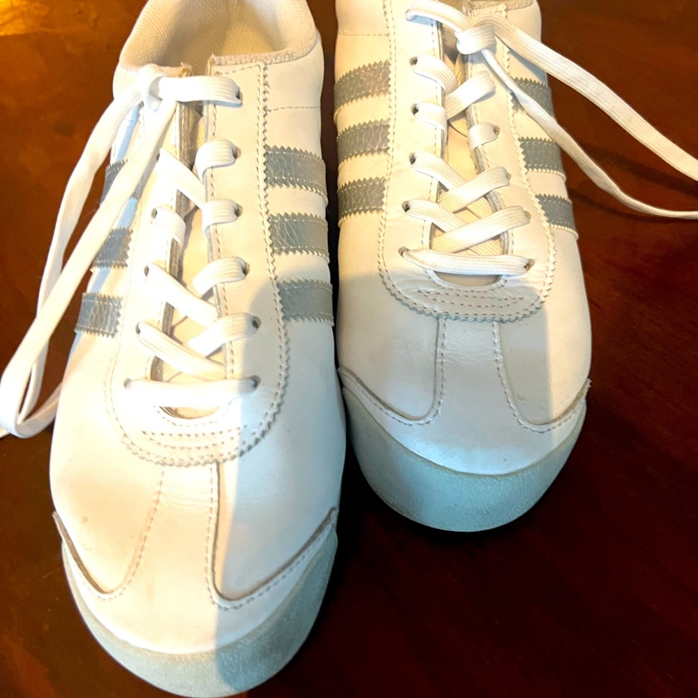 Adidas Samoa silver and white 8.5